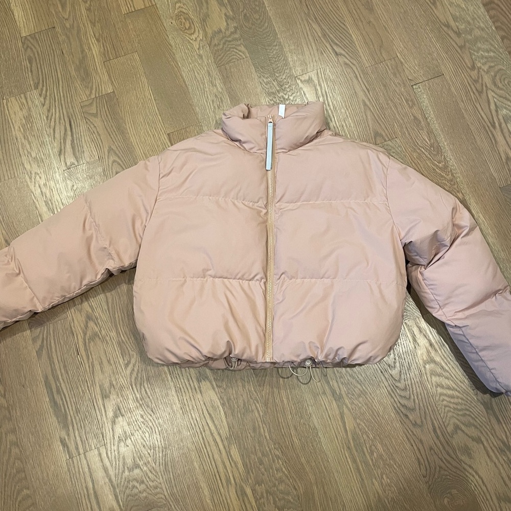 Fabletics Pink Cropped Puffer Jacket